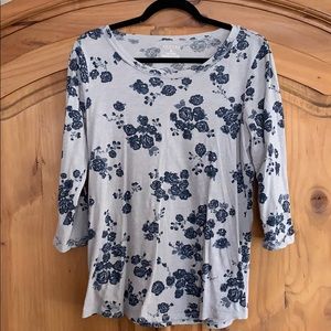 3 QUARTER LENGTH SLEEVE GREY W/BLUE SONOMA T-SHIRT